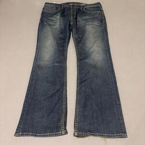 Buffalo David Bitton Game-X Mens Bootcut Stretch Jeans Blue 38x34 Distressed